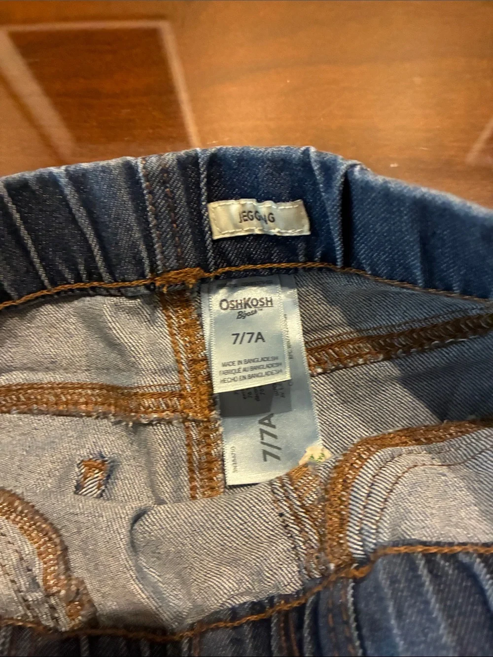 OshKosh B'gosh Girls Size 7 Denim Pull-On Jeans